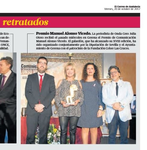 Premio Alonso Vicedo. Gerena2017. Prensa