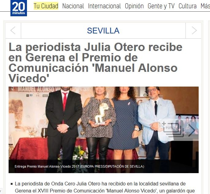 Premio Alonso Vicedo. Gerena2017. Prensa